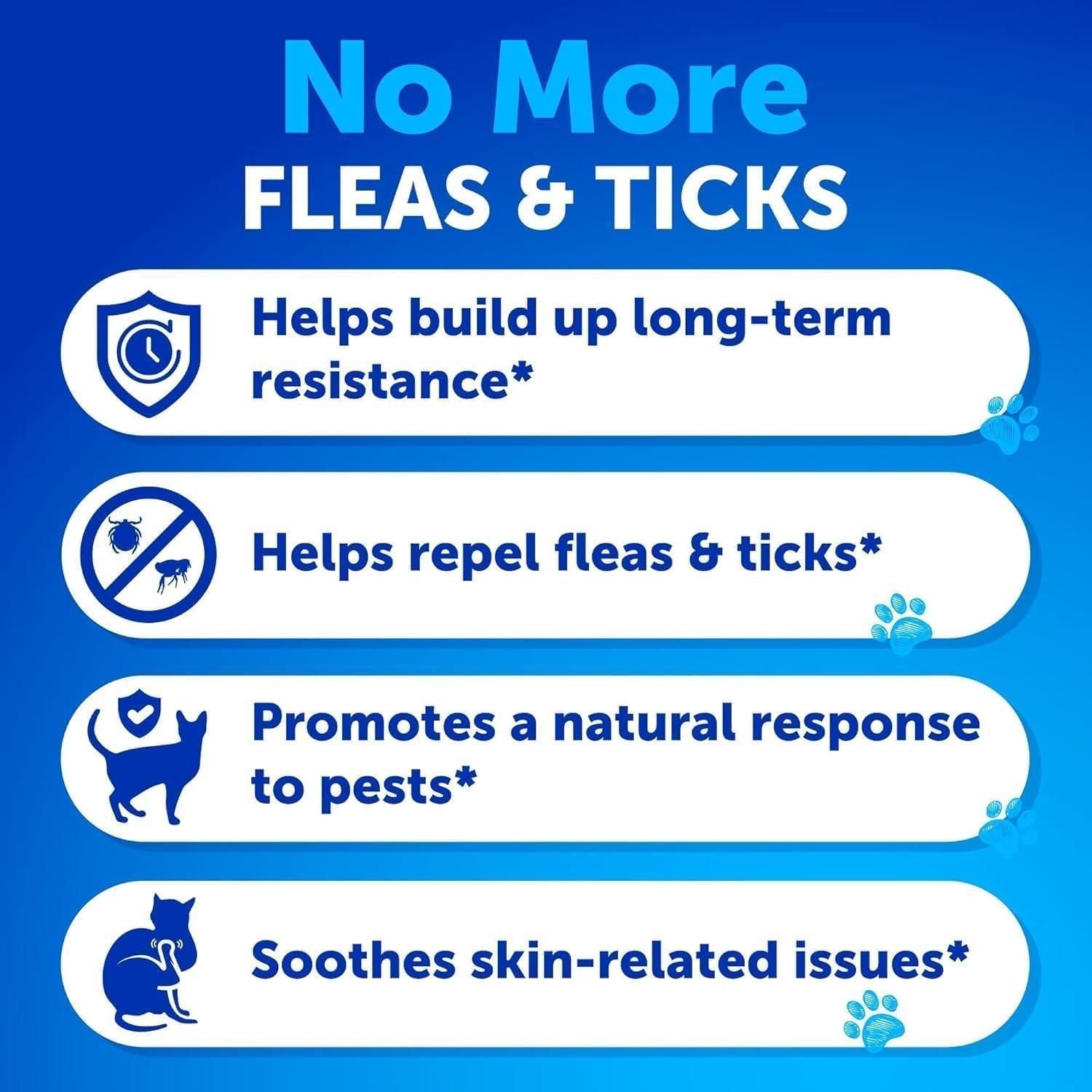 Flea Treatment for Cats Natural Flea and Tick Prevention Supplement for Cats Kittens Chewable Daily Oral Pills with Vitamins 135 Soft Chews Skin & Coat Dental treats Digestion - Dog Time Outlet