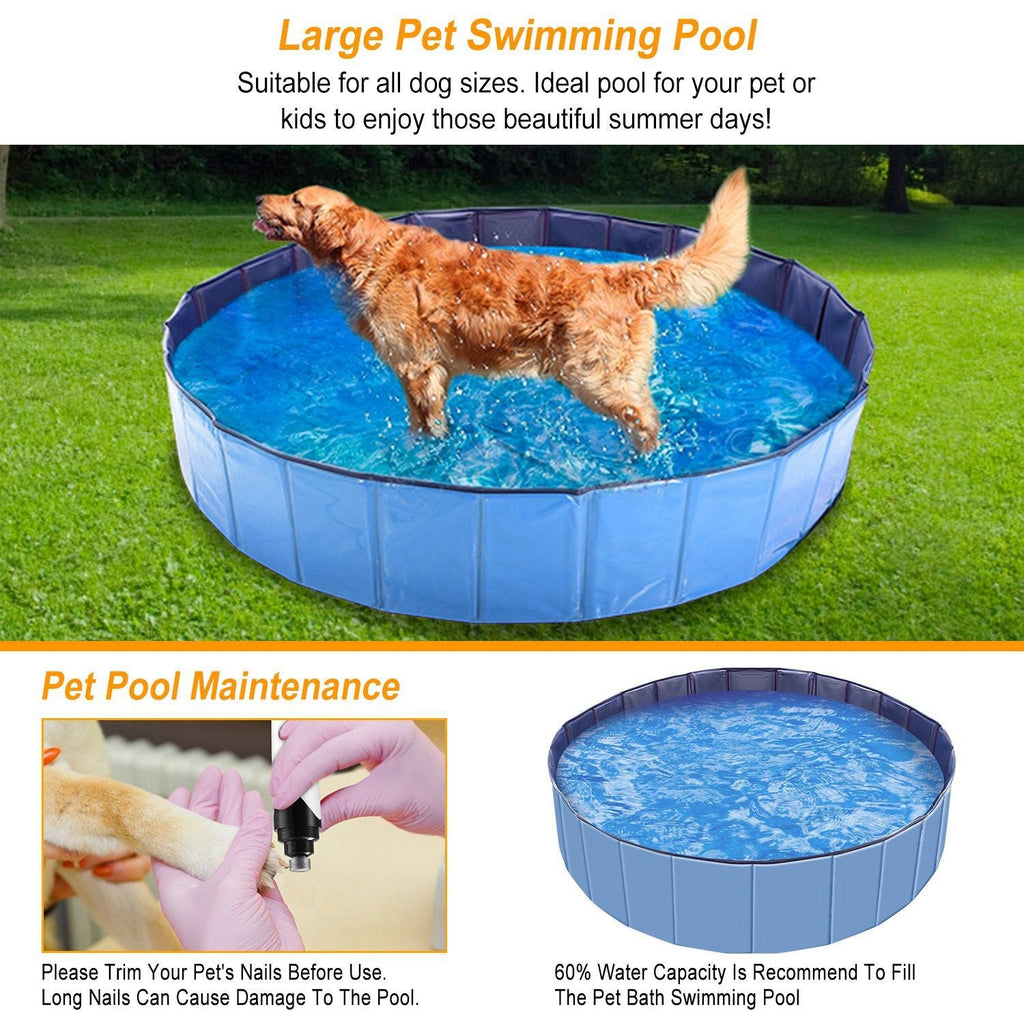 Foldable Pet Swimming Pool PVC Kiddie Baby Dog Swim Pool Bathing Tub Playmat Kids Pools - Dog Time Outlet