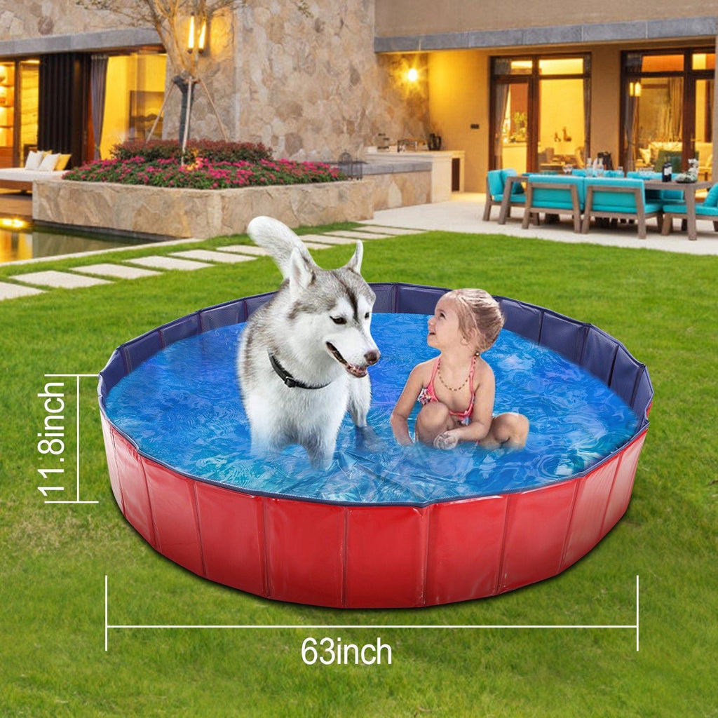 Foldable Pet Swimming Pool PVC Kiddie Baby Dog Swim Pool Bathing Tub Playmat Kids Pools - Dog Time Outlet