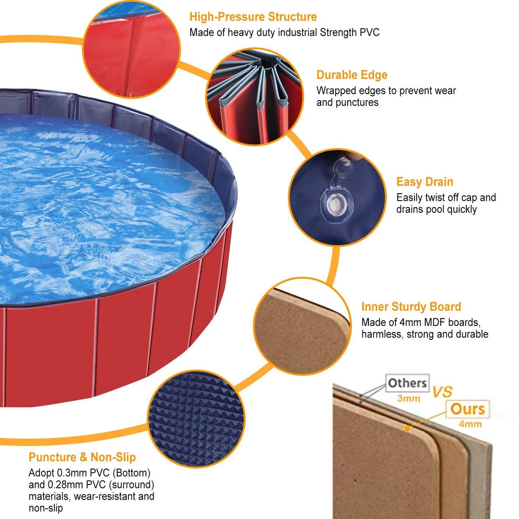 Foldable Pet Swimming Pool PVC Kiddie Baby Dog Swim Pool Bathing Tub Playmat Kids Pools - Dog Time Outlet