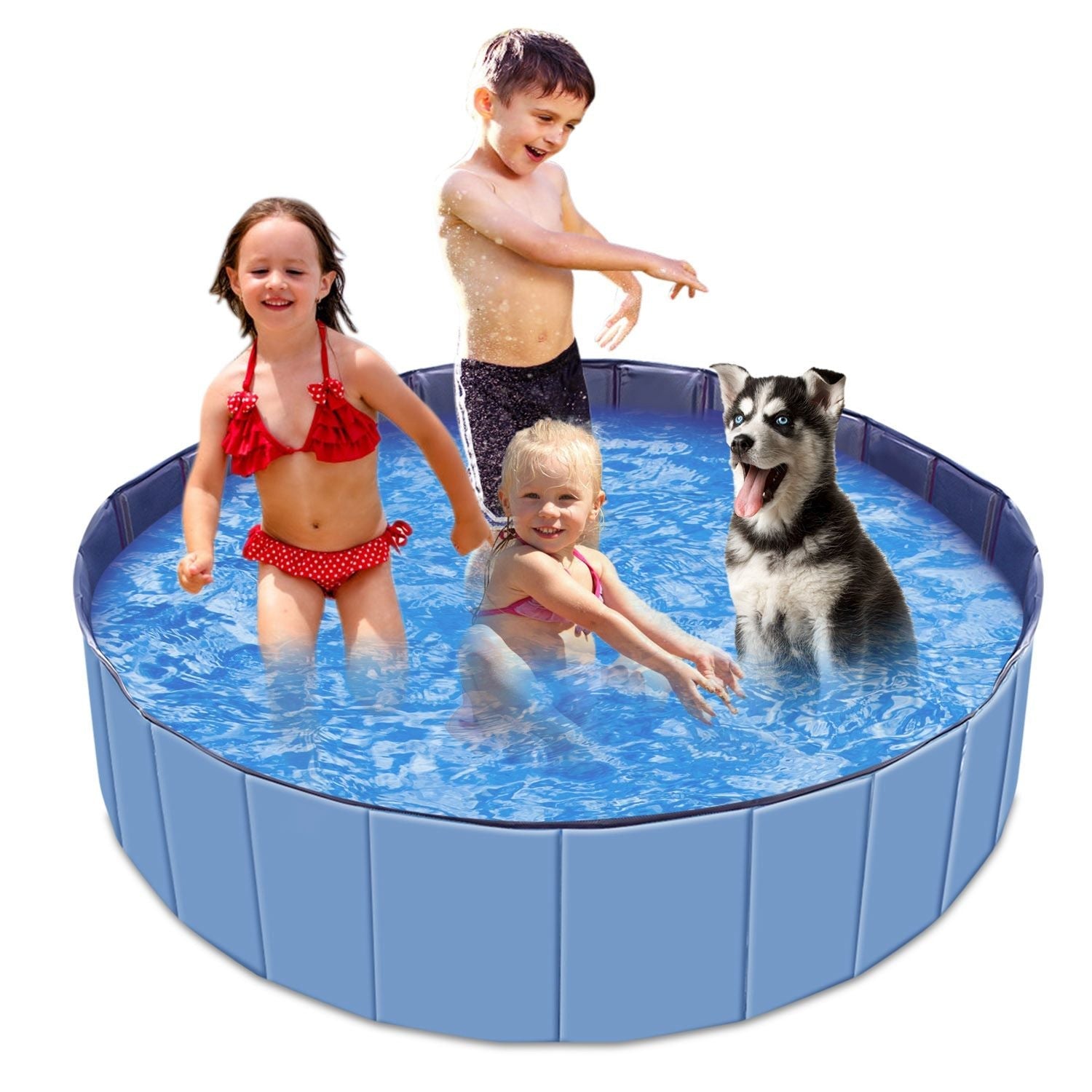 Foldable Pet Swimming Pool PVC Kiddie Baby Dog Swim Pool Bathing Tub Playmat Kids Pools - Dog Time Outlet
