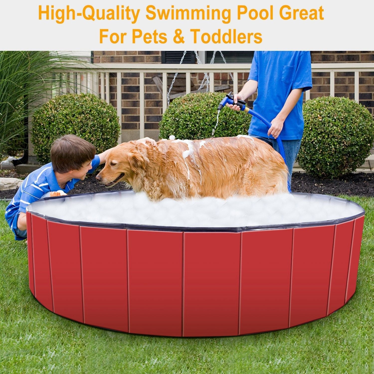 Foldable Pet Swimming Pool PVC Kiddie Baby Dog Swim Pool Bathing Tub Playmat Kids Pools - Dog Time Outlet