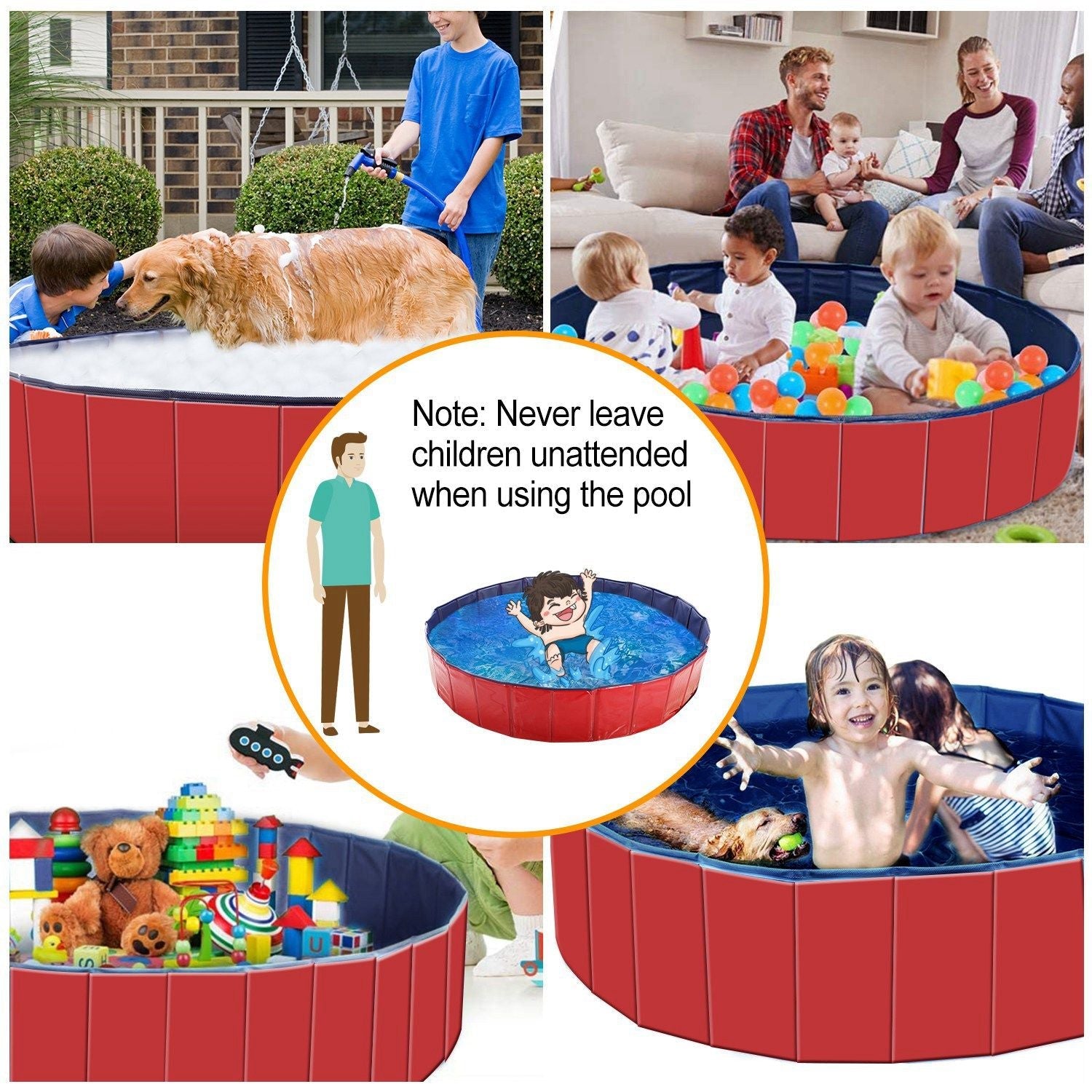 Foldable Pet Swimming Pool PVC Kiddie Baby Dog Swim Pool Bathing Tub Playmat Kids Pools - Dog Time Outlet