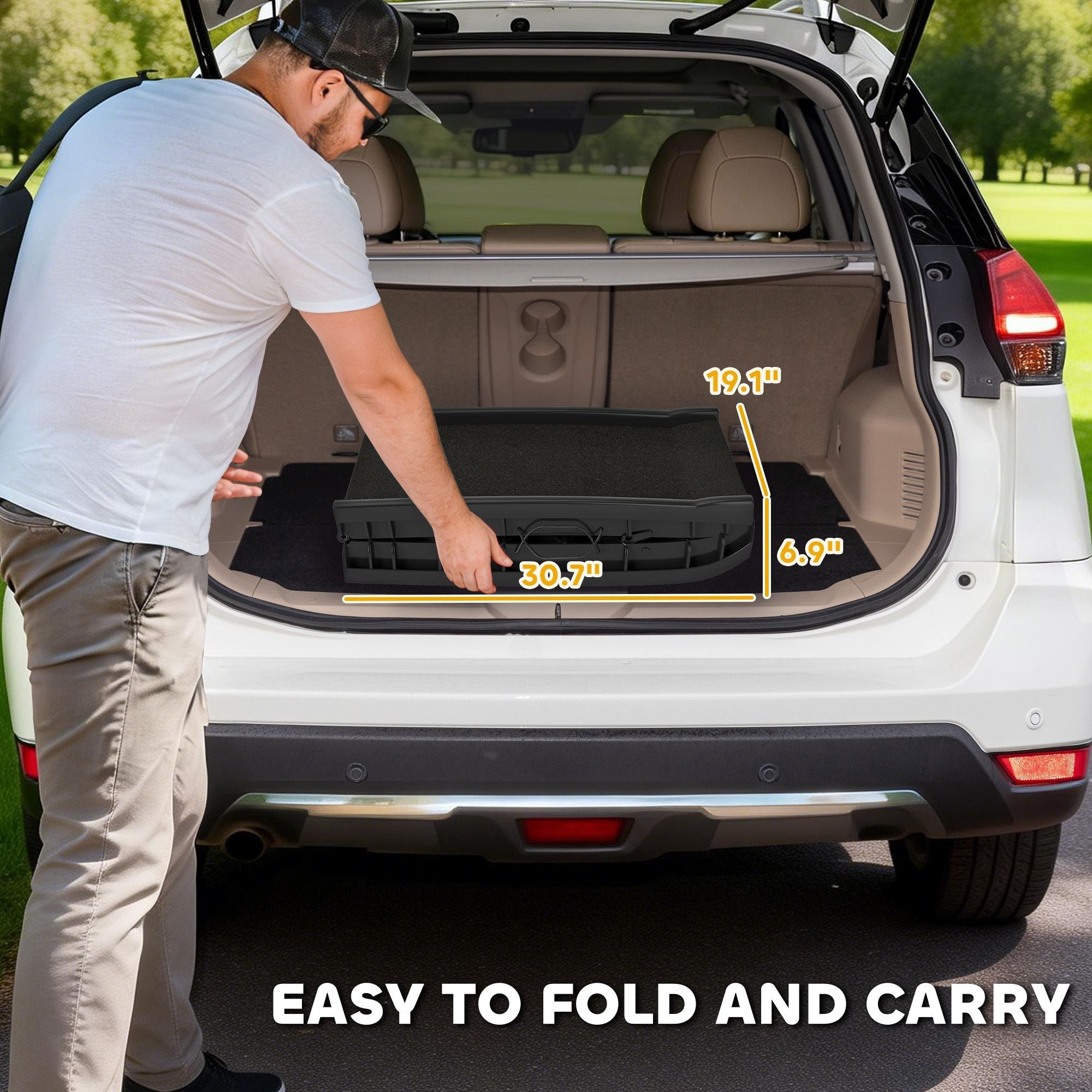 Folding Dog Ramp for Car, 61 Inches Portable Pet Ramp with Non Slip Frosted Surface, Raised Side Rails - Dog Time Outlet