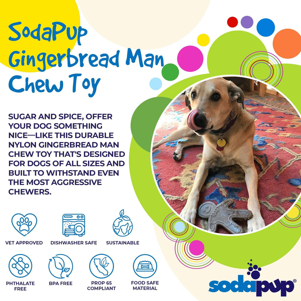 Gingerbread Man Nylon Dog Chew Toy for Aggressive Chewers | USA Made - Dog Time Outlet
