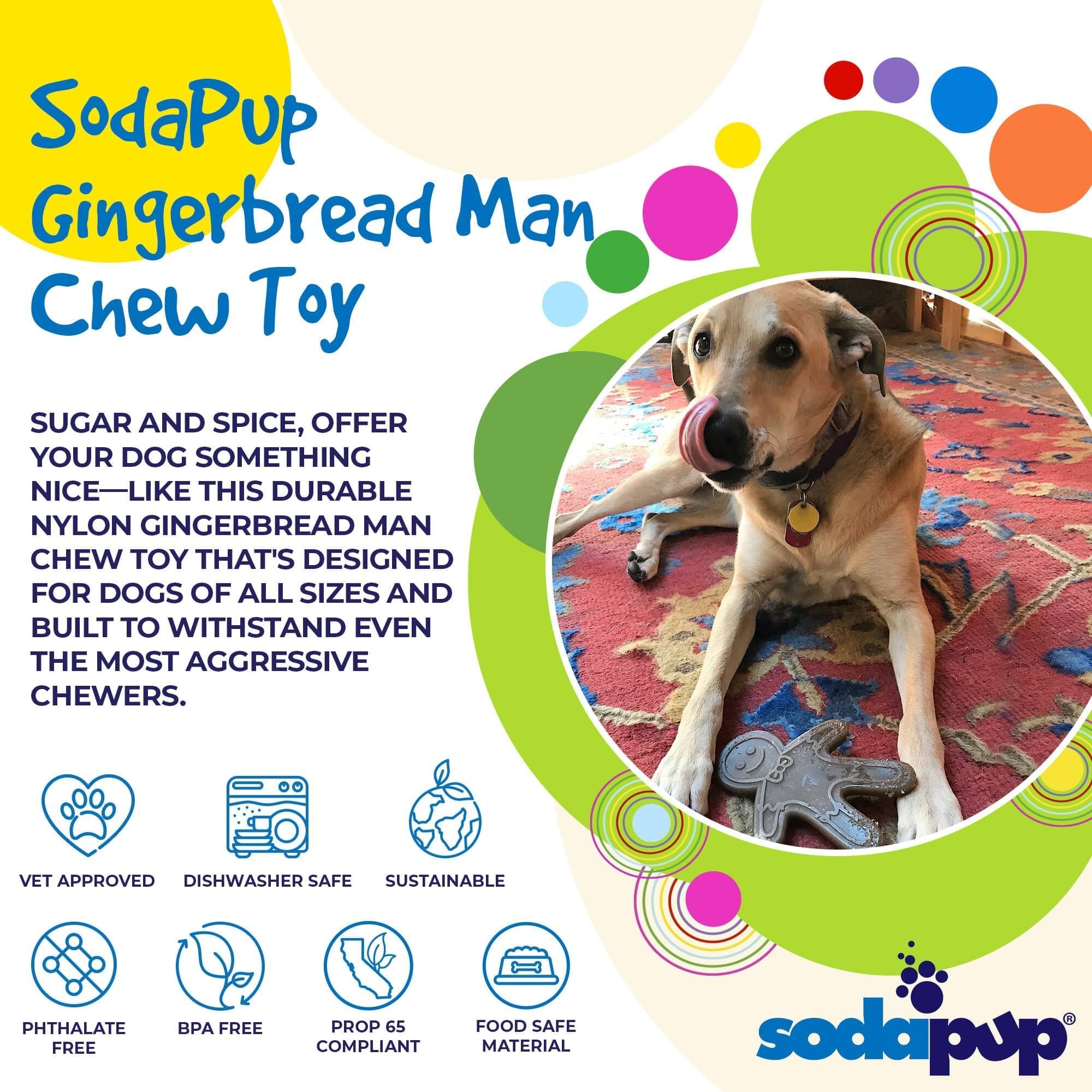 Gingerbread Man Nylon Dog Chew Toy for Aggressive Chewers | USA Made - Dog Time Outlet