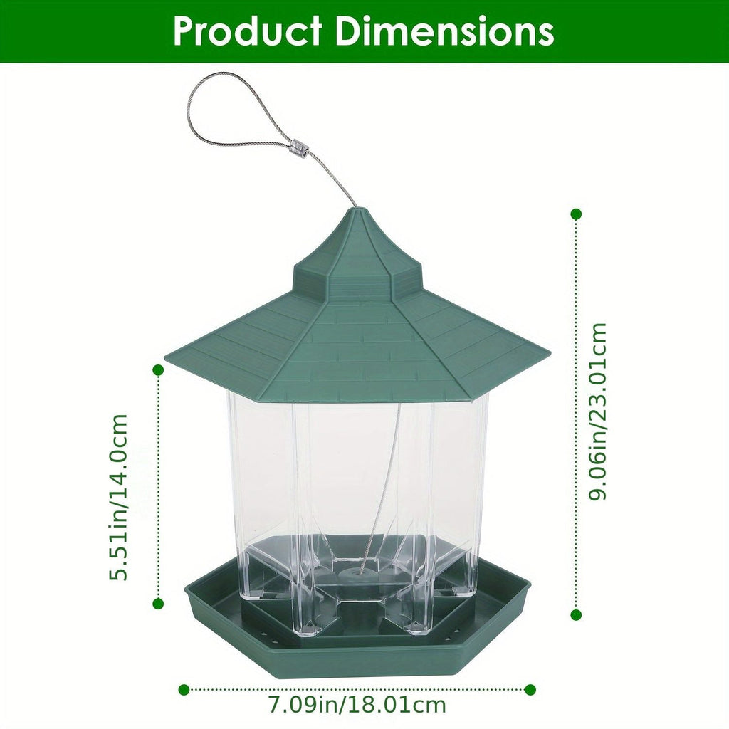Hanging Gazebo Wild Bird Feeder Outdoor Bird Seed Station with Large Capacity 6 Feeder Ports for Garden Patio Park Weatherproof Easy To Refill - Dog Time Outlet