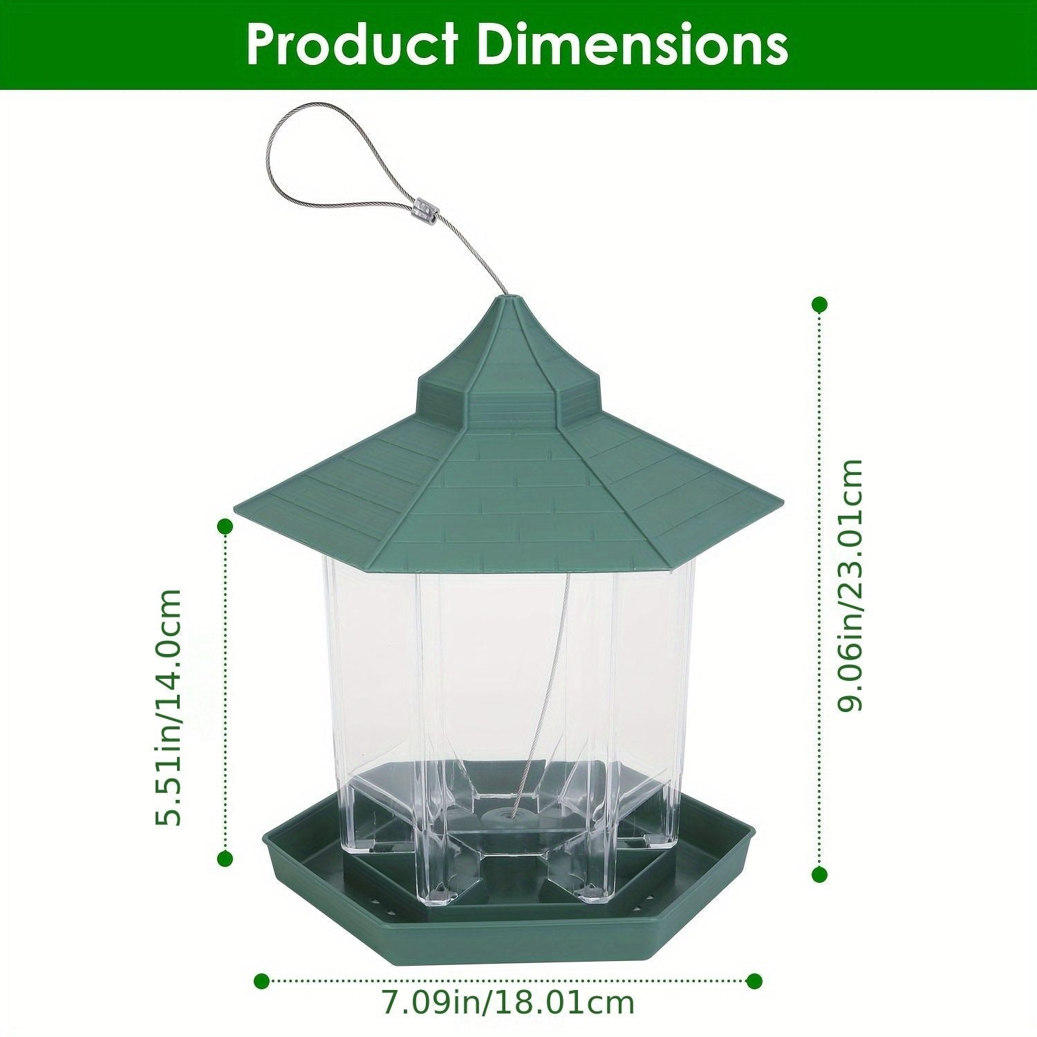Hanging Gazebo Wild Bird Feeder Outdoor Bird Seed Station with Large Capacity 6 Feeder Ports for Garden Patio Park Weatherproof Easy To Refill - Dog Time Outlet