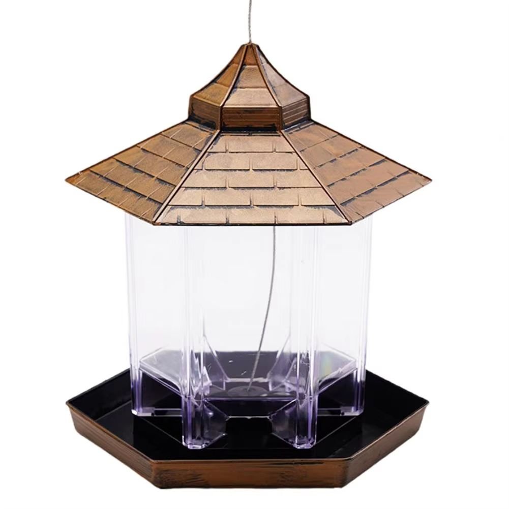 Hanging Gazebo Wild Bird Feeder Outdoor Bird Seed Station with Large Capacity 6 Feeder Ports for Garden Patio Park Weatherproof Easy To Refill - Dog Time Outlet