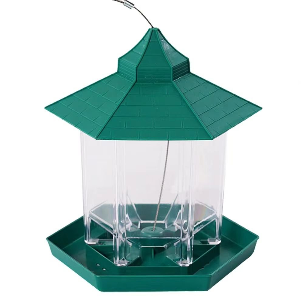 Hanging Gazebo Wild Bird Feeder Outdoor Bird Seed Station with Large Capacity 6 Feeder Ports for Garden Patio Park Weatherproof Easy To Refill - Dog Time Outlet