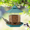 Hanging Gazebo Wild Bird Feeder Outdoor Bird Seed Station with Large Capacity 6 Feeder Ports for Garden Patio Park Weatherproof Easy To Refill - Dog Time Outlet