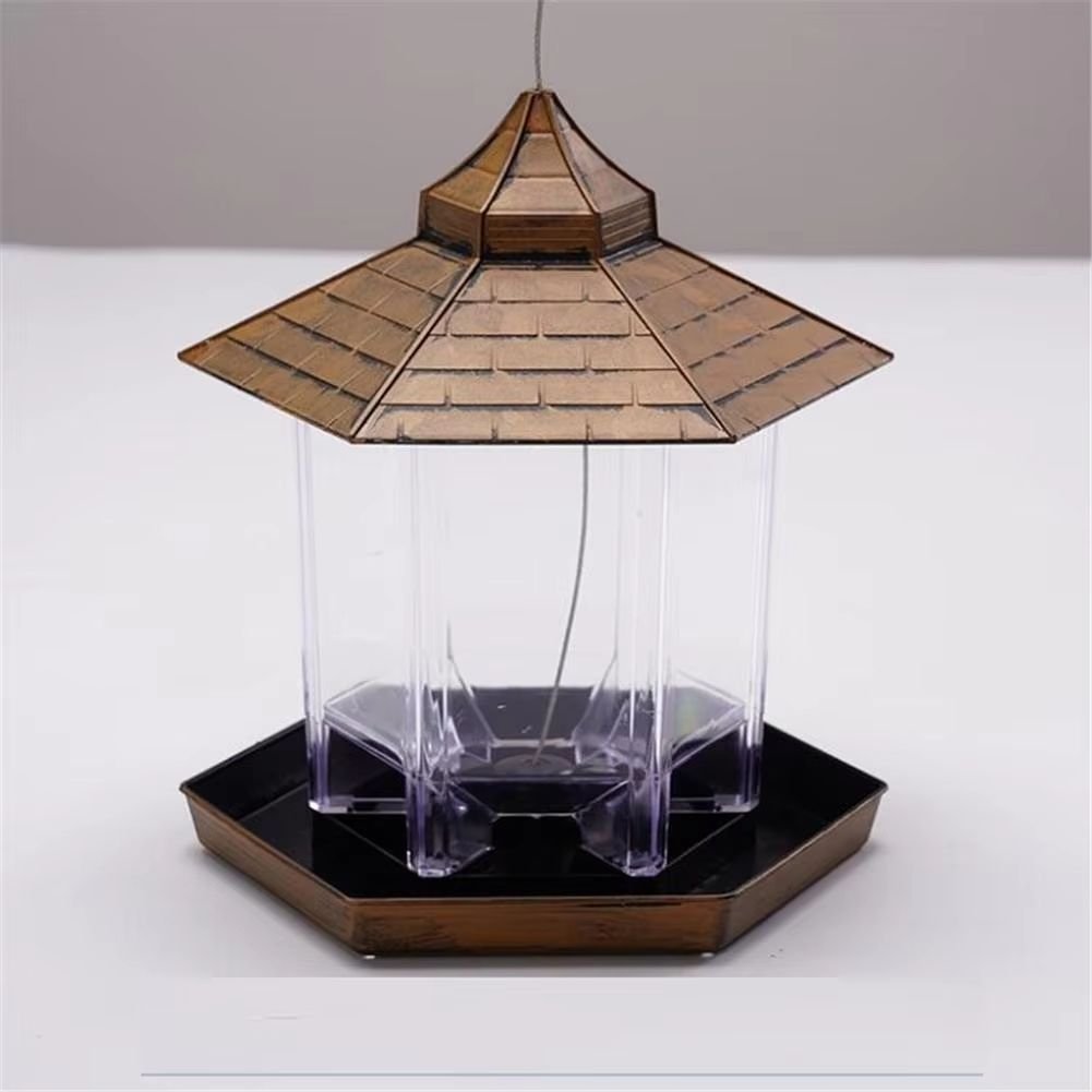 Hanging Gazebo Wild Bird Feeder Outdoor Bird Seed Station with Large Capacity 6 Feeder Ports for Garden Patio Park Weatherproof Easy To Refill - Dog Time Outlet