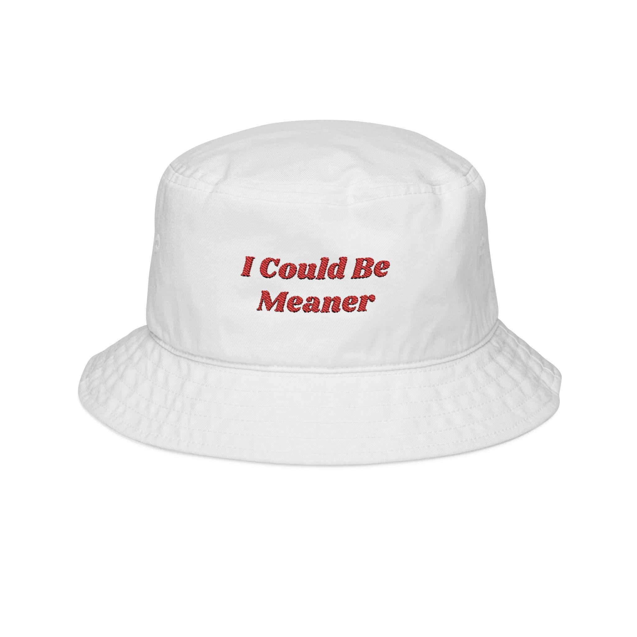 I Could Be Meaner Embroidered Bucket Hat | Slogan Embroidery, Casual Streetwear - Dog Time Outlet