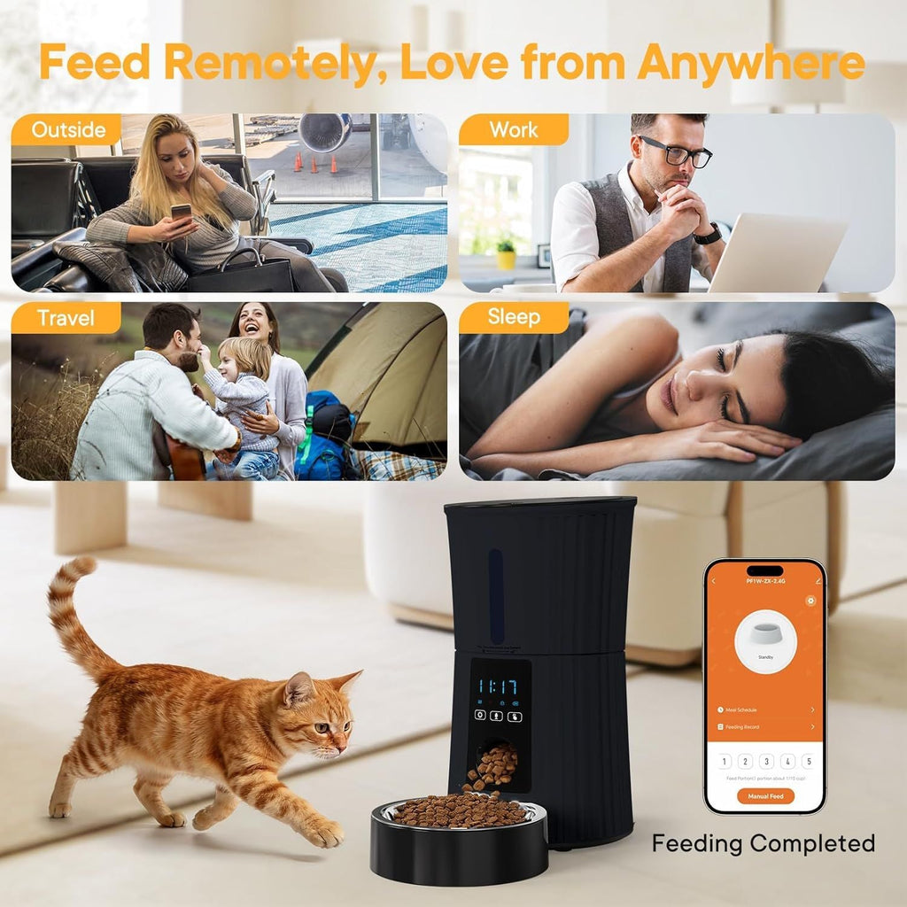 Intelligent feeder, equipped with WiFi application control function, a 4 - liter capacity intelligent pet food dispenser specifically for cats and dog - Dog Time Outlet