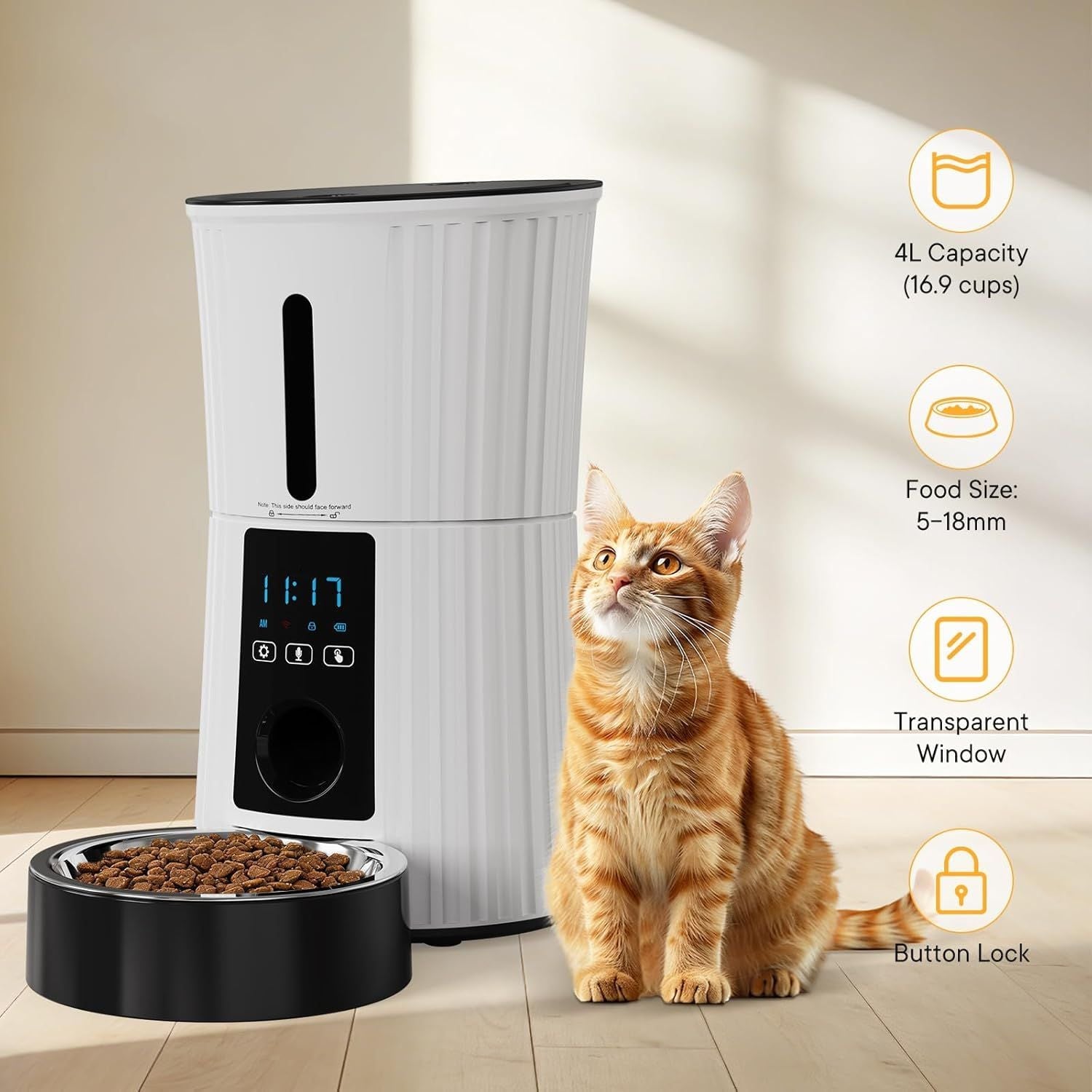 Intelligent feeder, equipped with WiFi application control function, a 4 - liter capacity intelligent pet food dispenser specifically for cats and dog - Dog Time Outlet