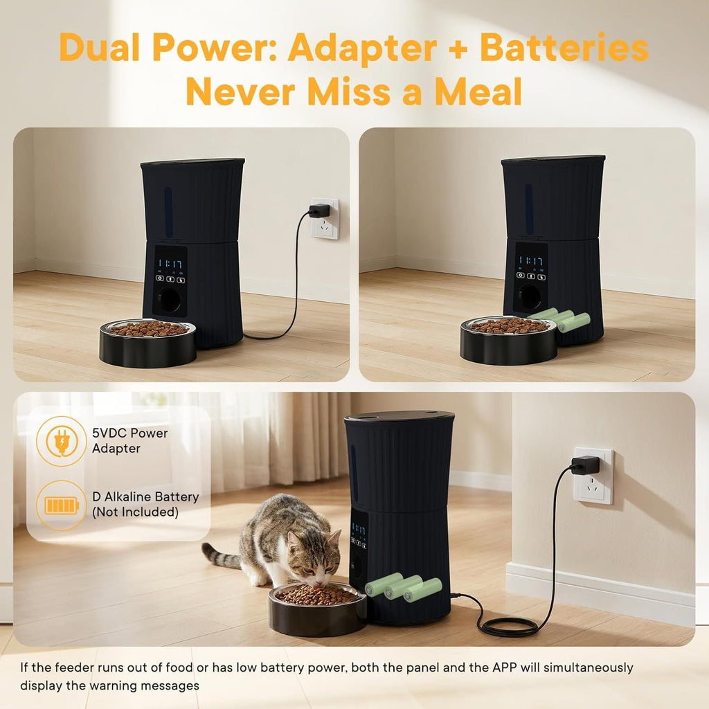 Intelligent feeder, equipped with WiFi application control function, a 4 - liter capacity intelligent pet food dispenser specifically for cats and dog - Dog Time Outlet