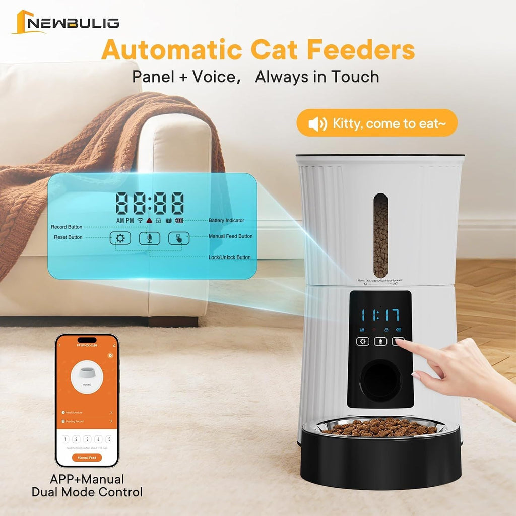 Intelligent feeder, equipped with WiFi application control function, a 4 - liter capacity intelligent pet food dispenser specifically for cats and dog - Dog Time Outlet