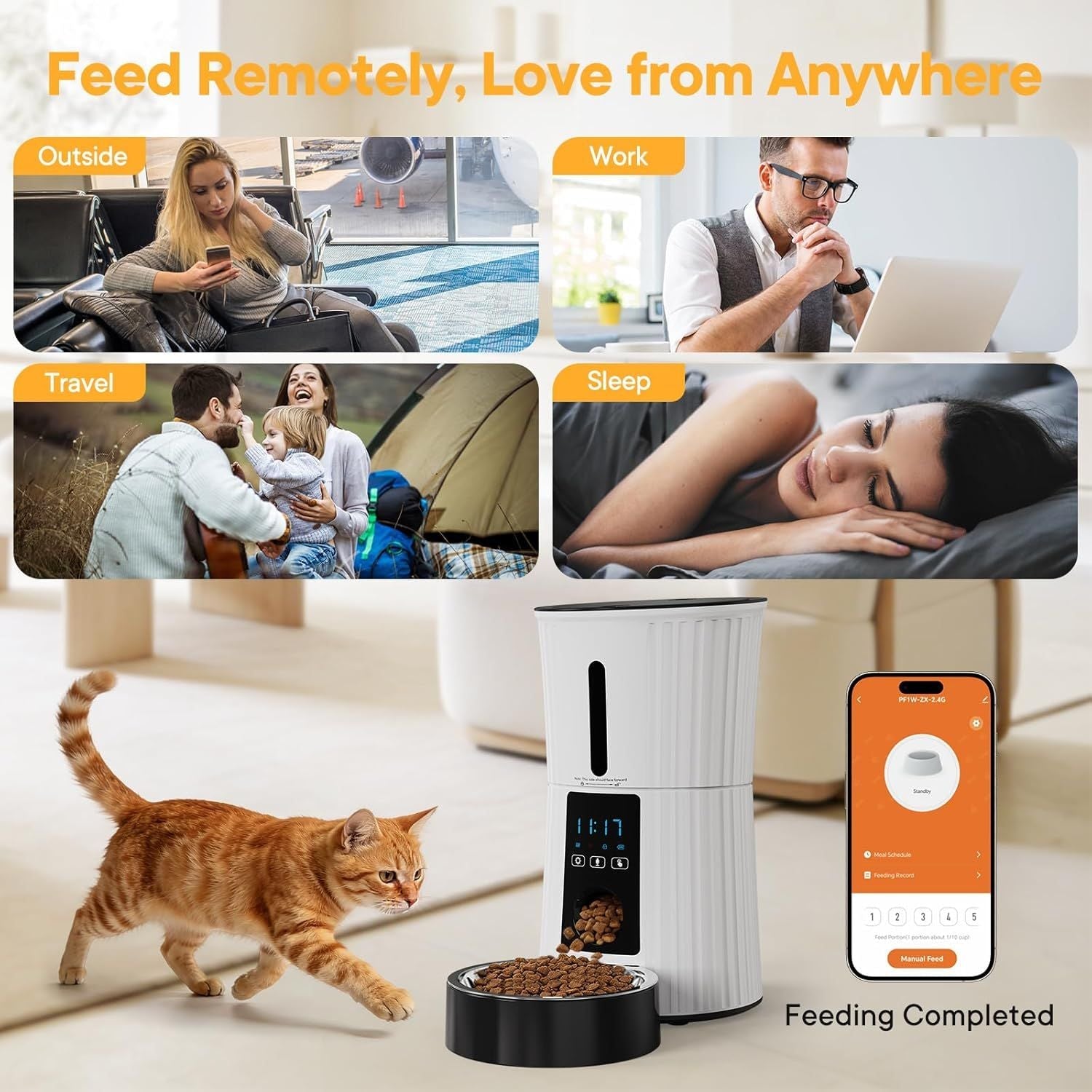 Intelligent feeder, equipped with WiFi application control function, a 4 - liter capacity intelligent pet food dispenser specifically for cats and dog - Dog Time Outlet
