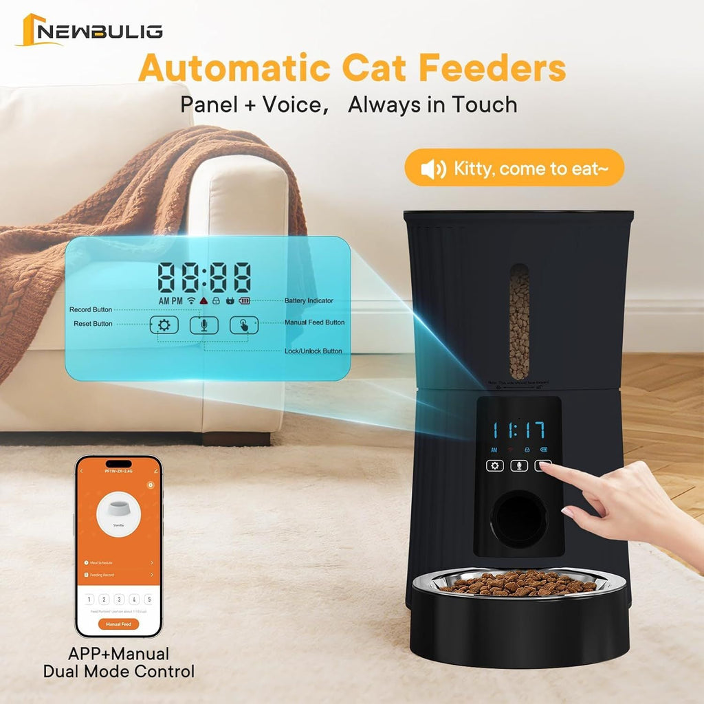 Intelligent feeder, equipped with WiFi application control function, a 4 - liter capacity intelligent pet food dispenser specifically for cats and dog - Dog Time Outlet