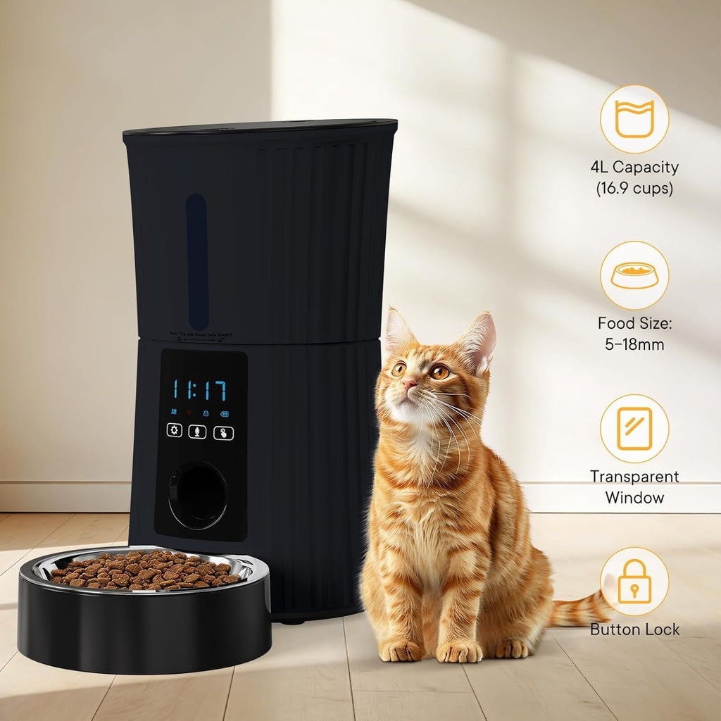 Intelligent feeder, equipped with WiFi application control function, a 4 - liter capacity intelligent pet food dispenser specifically for cats and dog - Dog Time Outlet