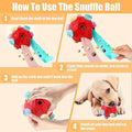 Interactive Snuffle Ball for Dogs - Fun Puzzle Toy for Natural Foraging Skills and Stress Relief - Red Macaron - Dog Time Outlet