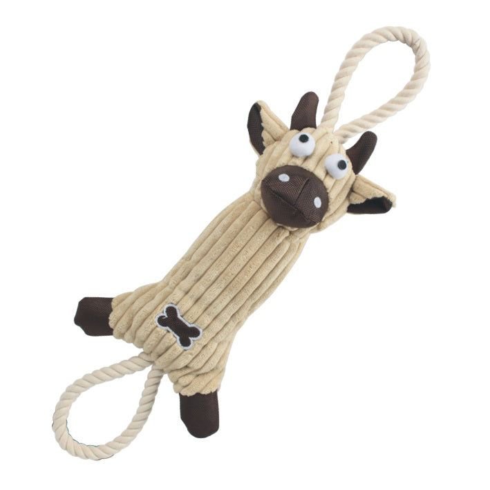 Jute And Rope Plush Cow - Pet Toy - Dog Time Outlet