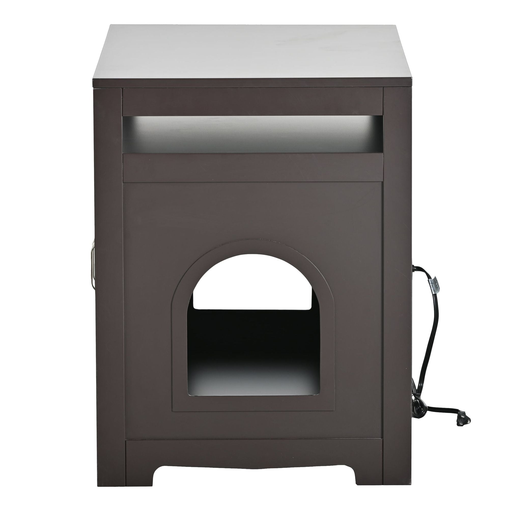 Litter Box Enclosure, Cat Litter Box Furniture with Hidden Plug, 2 Doors,Indoor Cat Washroom Storage Bench Side Table Cat House, Large Wooden Enclused Litter Box House, Esspresso - Dog Time Outlet