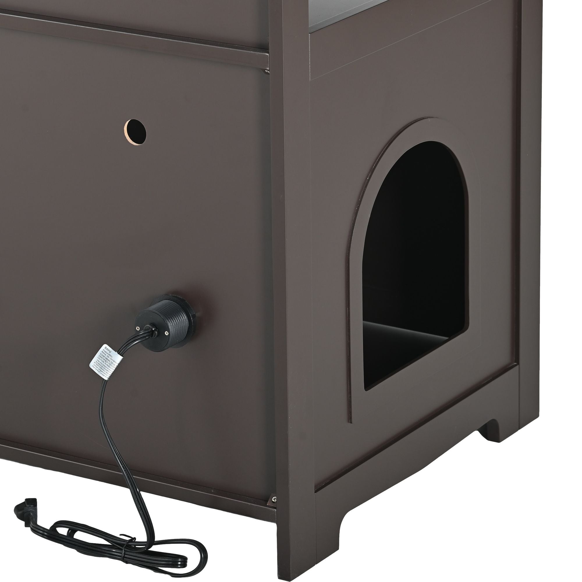 Litter Box Enclosure, Cat Litter Box Furniture with Hidden Plug, 2 Doors,Indoor Cat Washroom Storage Bench Side Table Cat House, Large Wooden Enclused Litter Box House, Esspresso - Dog Time Outlet