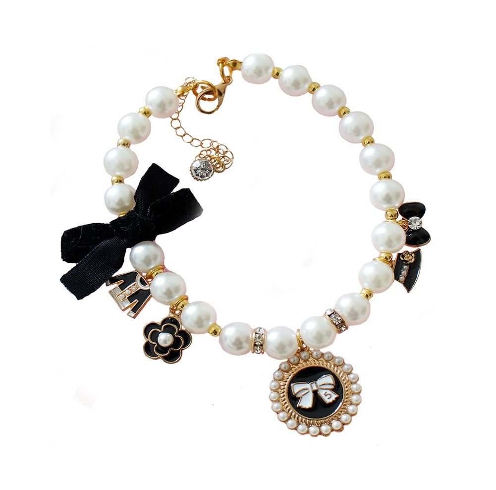 Luxurious Pearls Pet Collar Decorative Necklace for Small Cat Dog Adjustable 10 - 12 inches - Dog Time Outlet