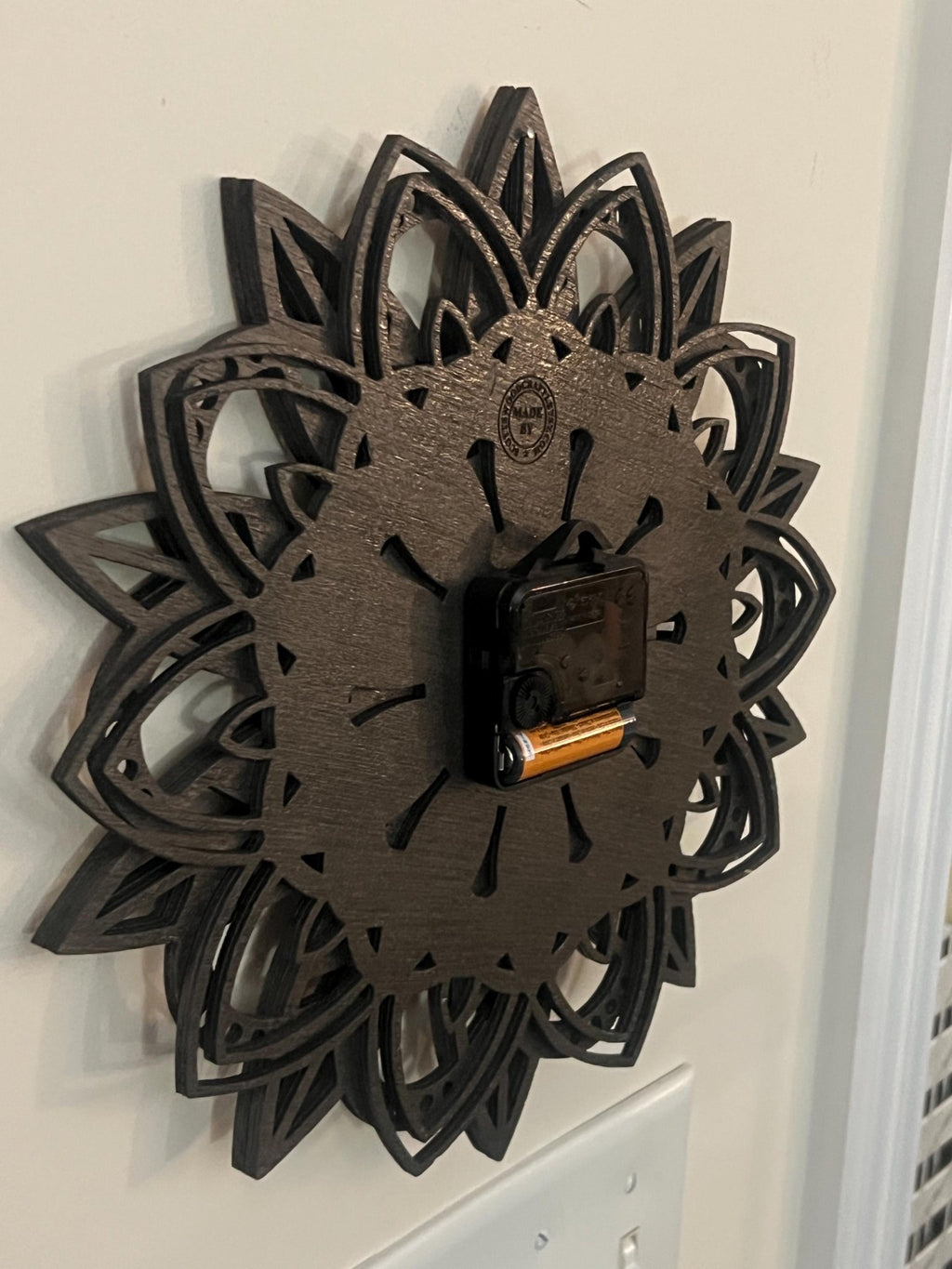 Artisan multi-layer wood clock with quartz movement, perfect gift idea