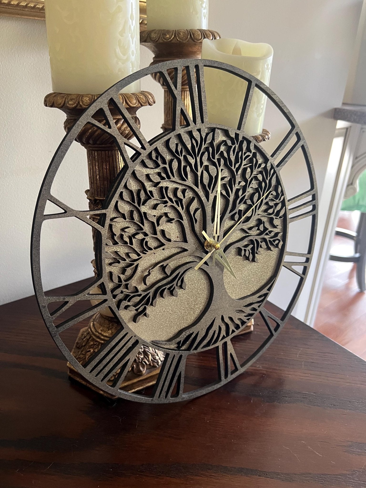 Modern Tree of Life Wood Clock - Dog Time Outlet