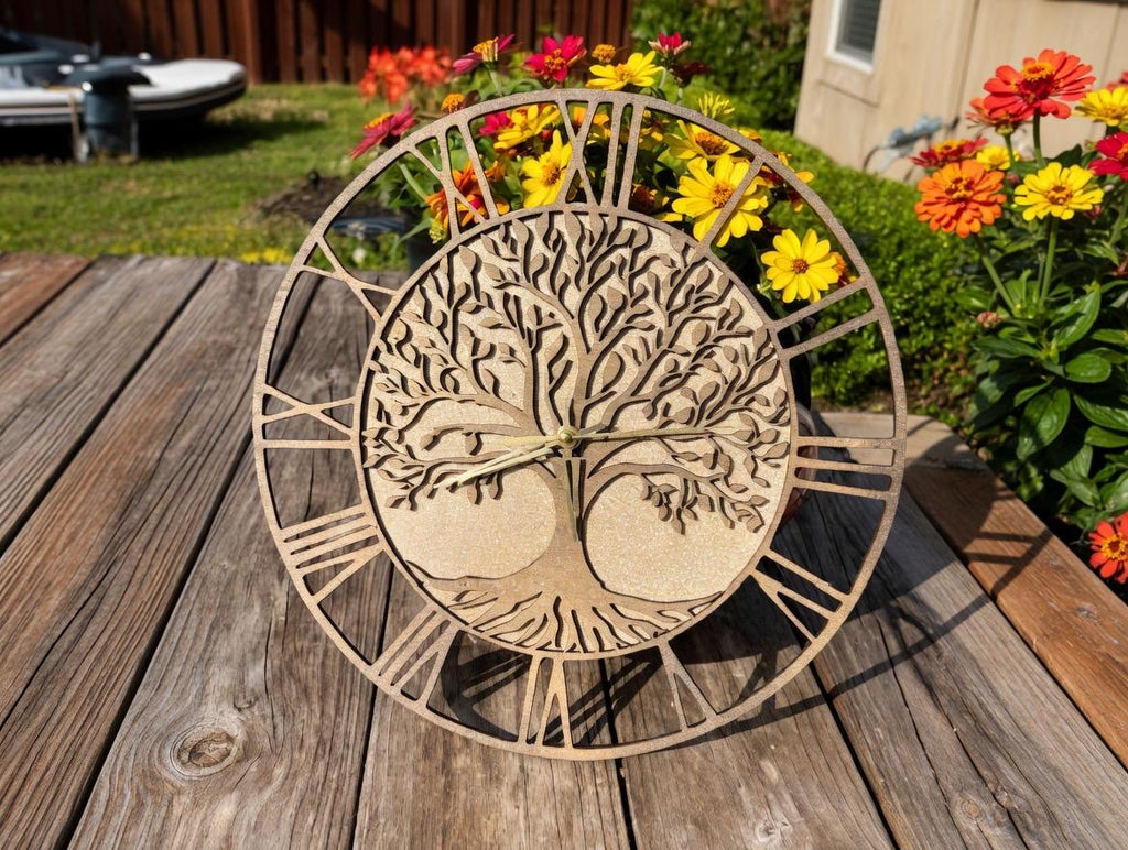 Modern Tree of Life Wood Clock - Dog Time Outlet