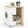 Multipurpose Wooden Cat House Nightstand, Sturdy Metal Base Anti - Slip Pet Furniture - Dog Time Outlet