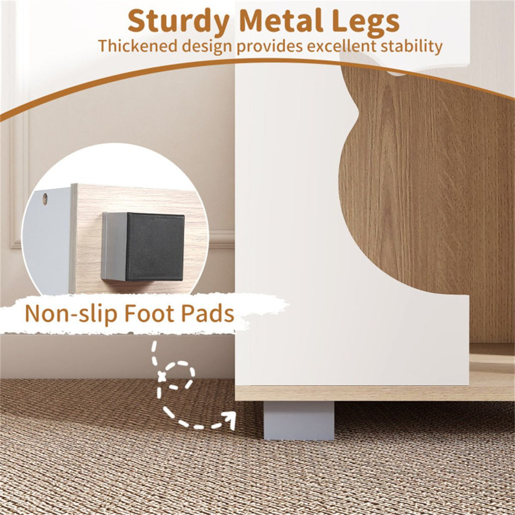 Multipurpose Wooden Cat House Nightstand, Sturdy Metal Base Anti - Slip Pet Furniture - Dog Time Outlet