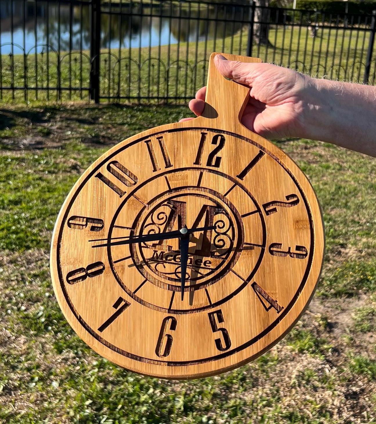 Natural bamboo CLOCK - Dog Time Outlet