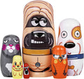 Nesting Dolls, Animal Nesting Easter Eggs Toys, Wooden Matryoshka Dolls for Kids (Cute Dog) - Dog Time Outlet