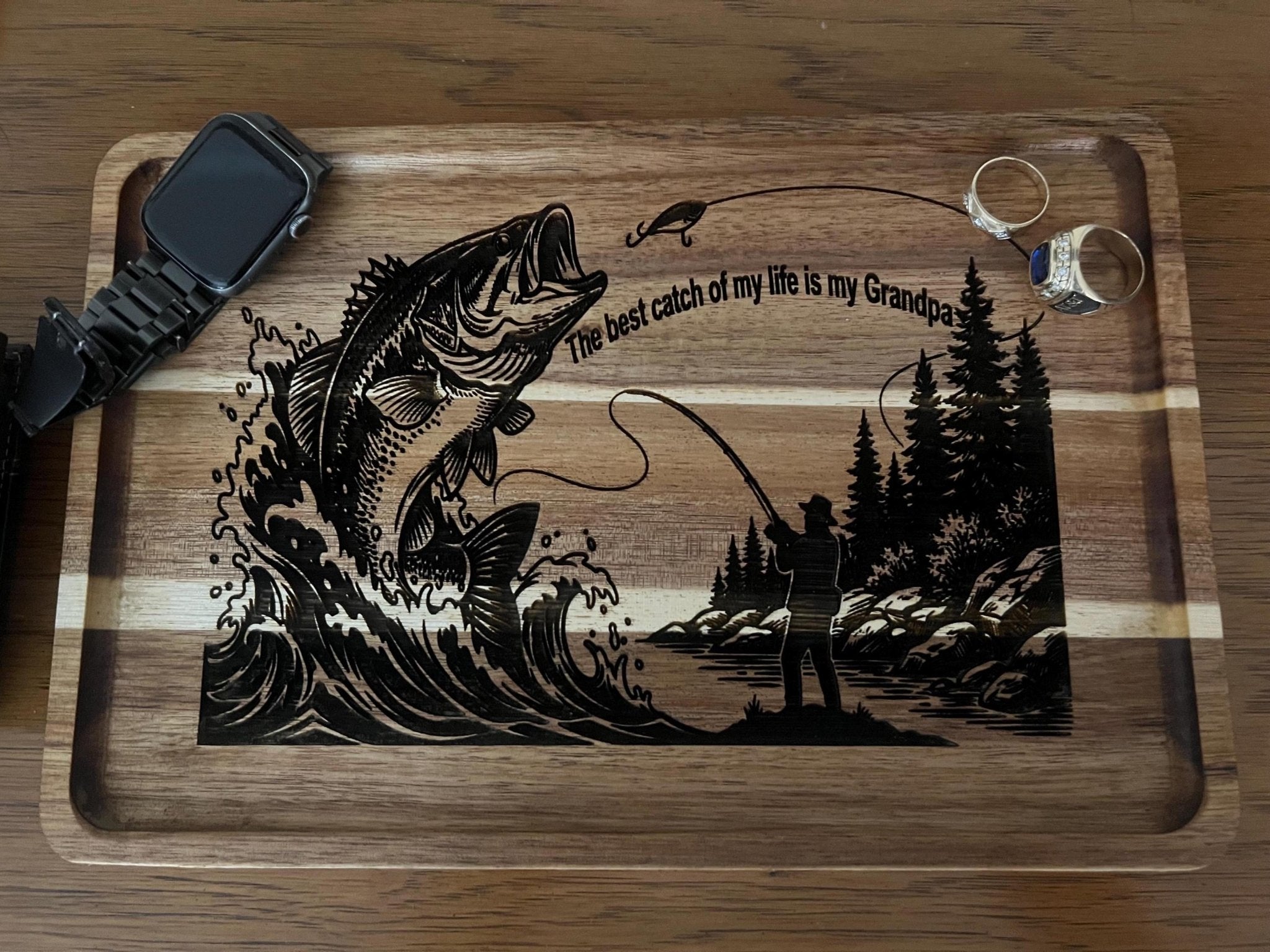 Organize or serve with Artisan Elegance – The Arcadia Wood full size Valet or serving tray - Dog Time Outlet