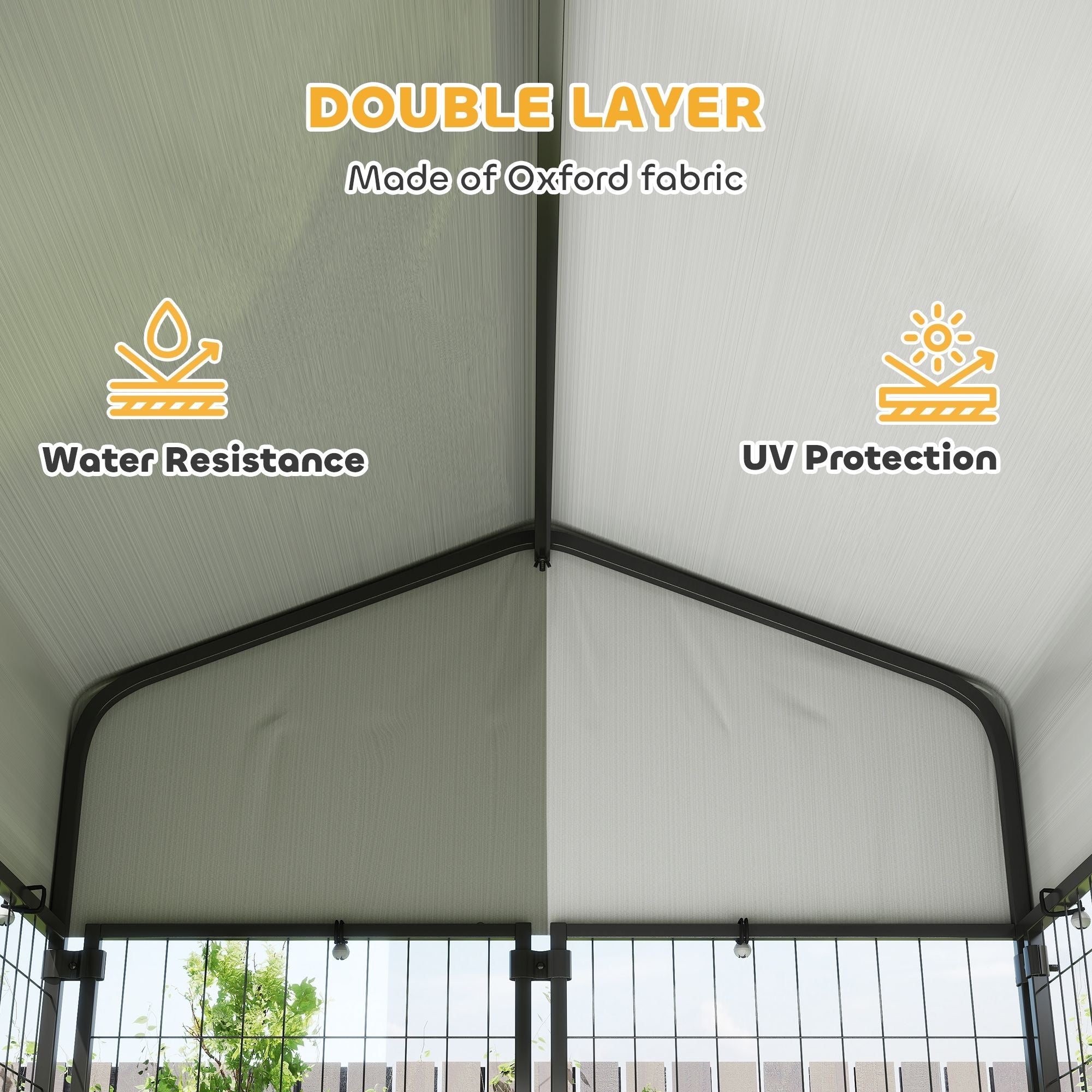 Outdoor Dog Kennel with Roof, 4' x 4' x 6' Heavy Duty Welded Wire Dog Playpen Enclosure with Escape - proof Lock - Dog Time Outlet