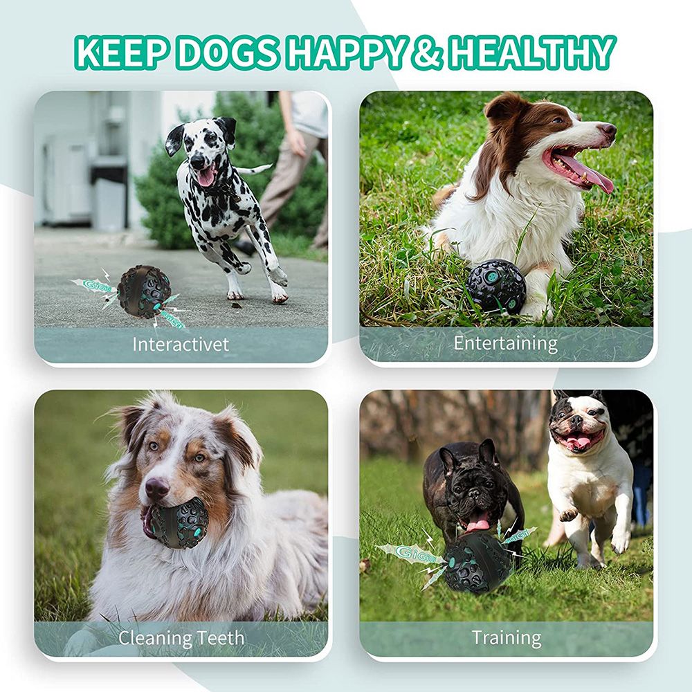 PawPartner Dog Ball Toy Squeaky Giggle Interactive Puppy Ball For Aggressive Chewers Indestructible Chew Toys For Small/Medium - Dog Time Outlet