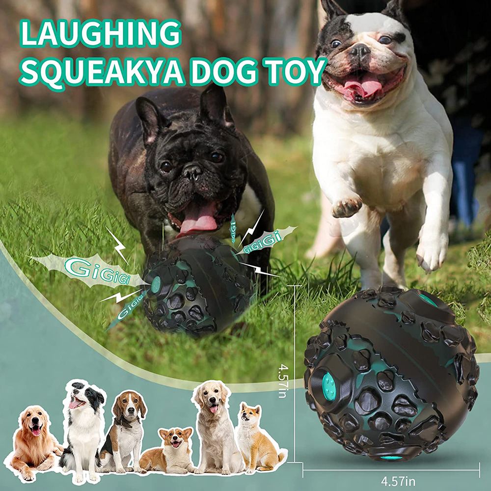 PawPartner Dog Ball Toy Squeaky Giggle Interactive Puppy Ball For Aggressive Chewers Indestructible Chew Toys For Small/Medium - Dog Time Outlet