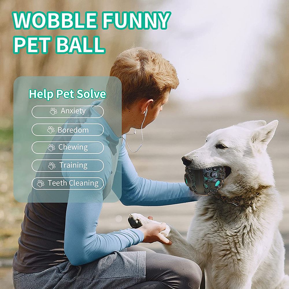 PawPartner Dog Ball Toy Squeaky Giggle Interactive Puppy Ball For Aggressive Chewers Indestructible Chew Toys For Small/Medium - Dog Time Outlet