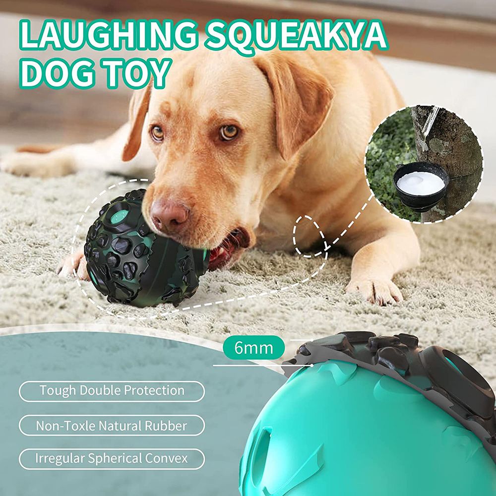PawPartner Dog Ball Toy Squeaky Giggle Interactive Puppy Ball For Aggressive Chewers Indestructible Chew Toys For Small/Medium - Dog Time Outlet