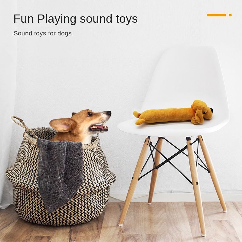 Pet dog gnaws and makes sounds toy dog plush toy; clean teeth toy dog toy cat toy - Dog Time Outlet