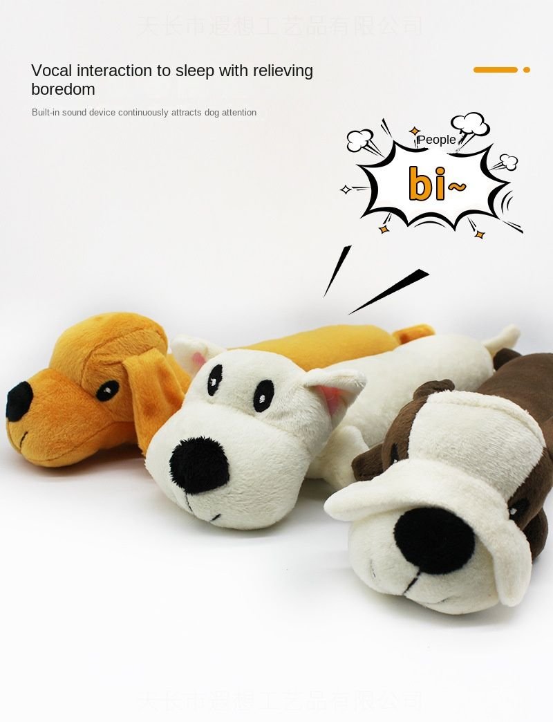 Pet dog gnaws and makes sounds toy dog plush toy; clean teeth toy dog toy cat toy - Dog Time Outlet