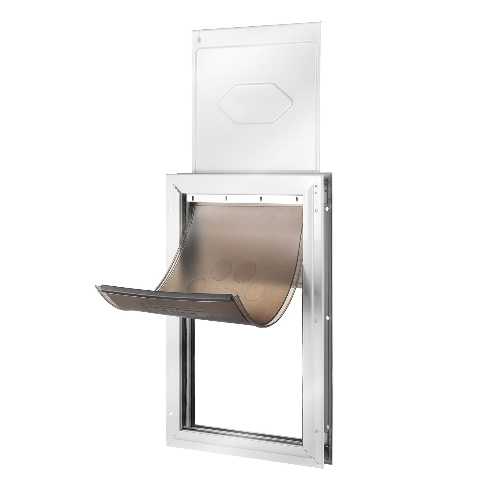 Pet Door, 8.27" x 11.93" Aluminum Frame with Lock and Flap System, Weatherproof Doggy Door, Easy to Install in Interior or Exterior Doors, Pet Door Suitable for Cat Doggie Kitties (White - Small) - Dog Time Outlet