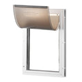 Pet Door, 8.27" x 11.93" Aluminum Frame with Lock and Flap System, Weatherproof Doggy Door, Easy to Install in Interior or Exterior Doors, Pet Door Suitable for Cat Doggie Kitties (White - Small) - Dog Time Outlet