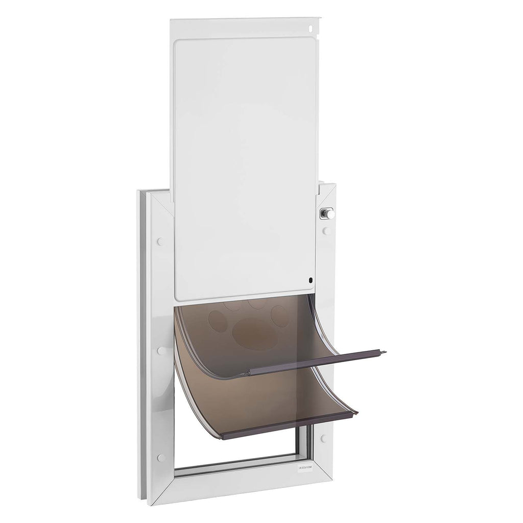 Pet Door, Large, with Double Magnetic Flaps and Metal Frame, Strong and Weatherproof Dog Door for Interior and Exterior Doors, Easy to Install, Easy In - and - Out Access for Doggies, White - Dog Time Outlet