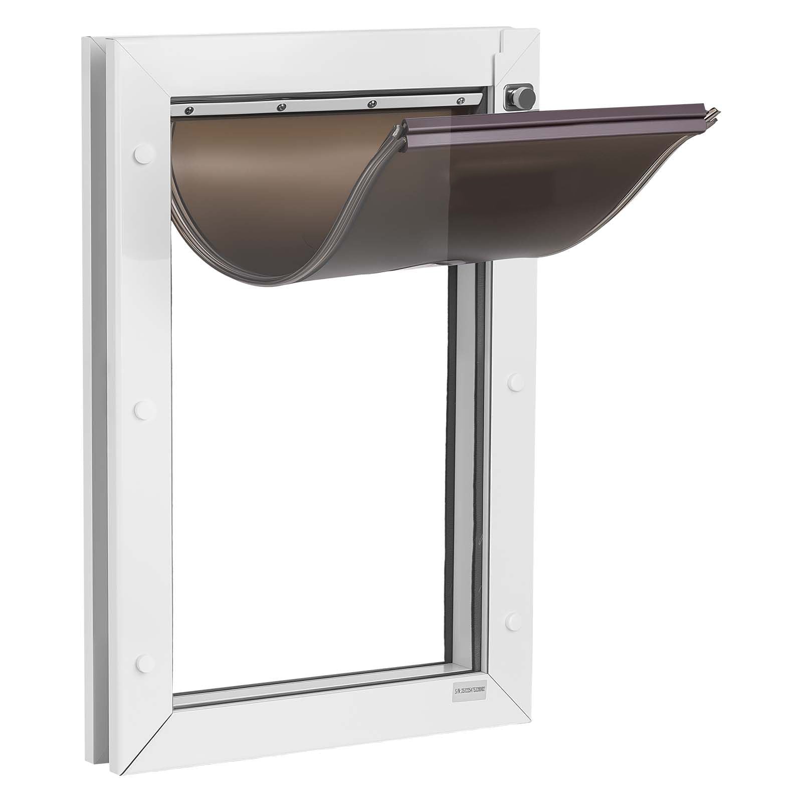 Pet Door, Large, with Double Magnetic Flaps and Metal Frame, Strong and Weatherproof Dog Door for Interior and Exterior Doors, Easy to Install, Easy In - and - Out Access for Doggies, White - Dog Time Outlet