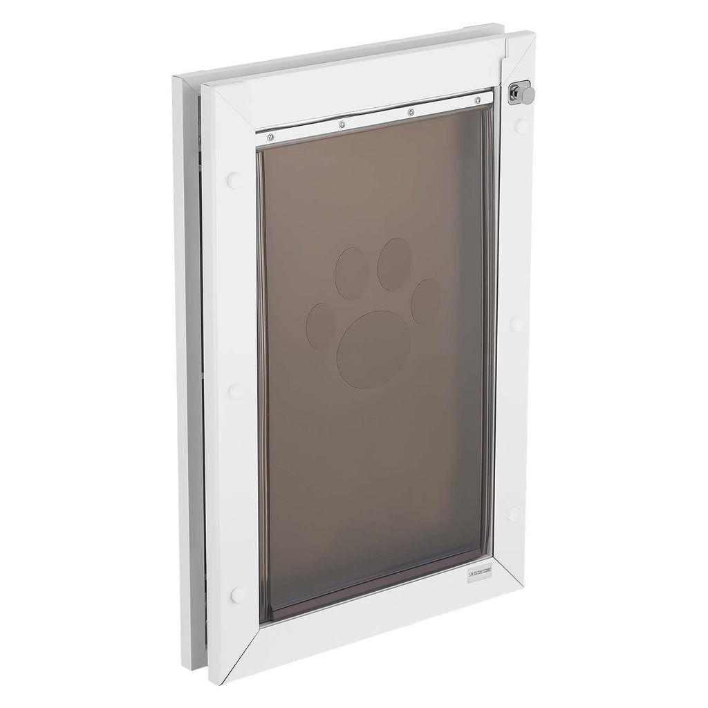 Pet Door, Large, with Double Magnetic Flaps and Metal Frame, Strong and Weatherproof Dog Door for Interior and Exterior Doors, Easy to Install, Easy In - and - Out Access for Doggies, White - Dog Time Outlet