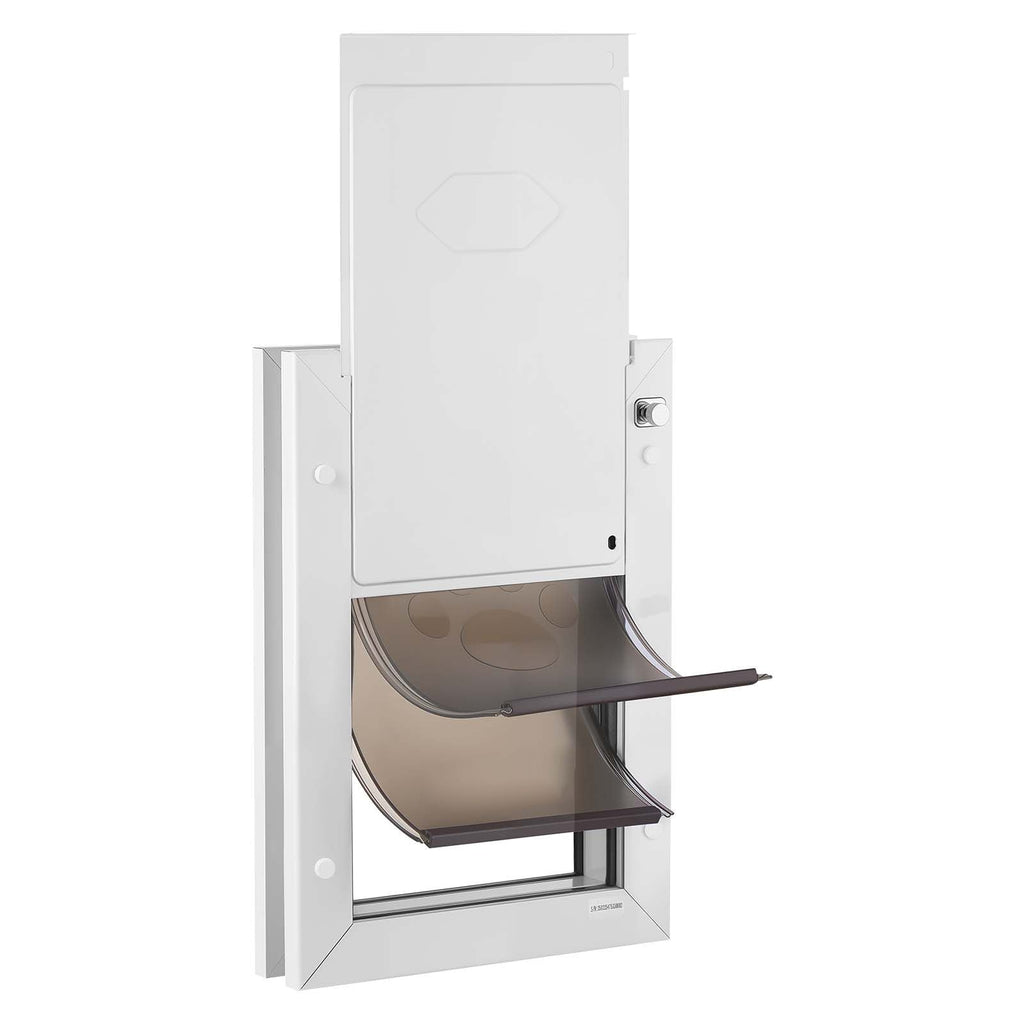 Pet Door, Medium, with Double Magnetic Flaps and Metal Frame, Strong and Weatherproof Dog Door for Interior and Exterior Doors, Easy to Install, Easy In - and - Out Access for Doggies, White - Dog Time Outlet